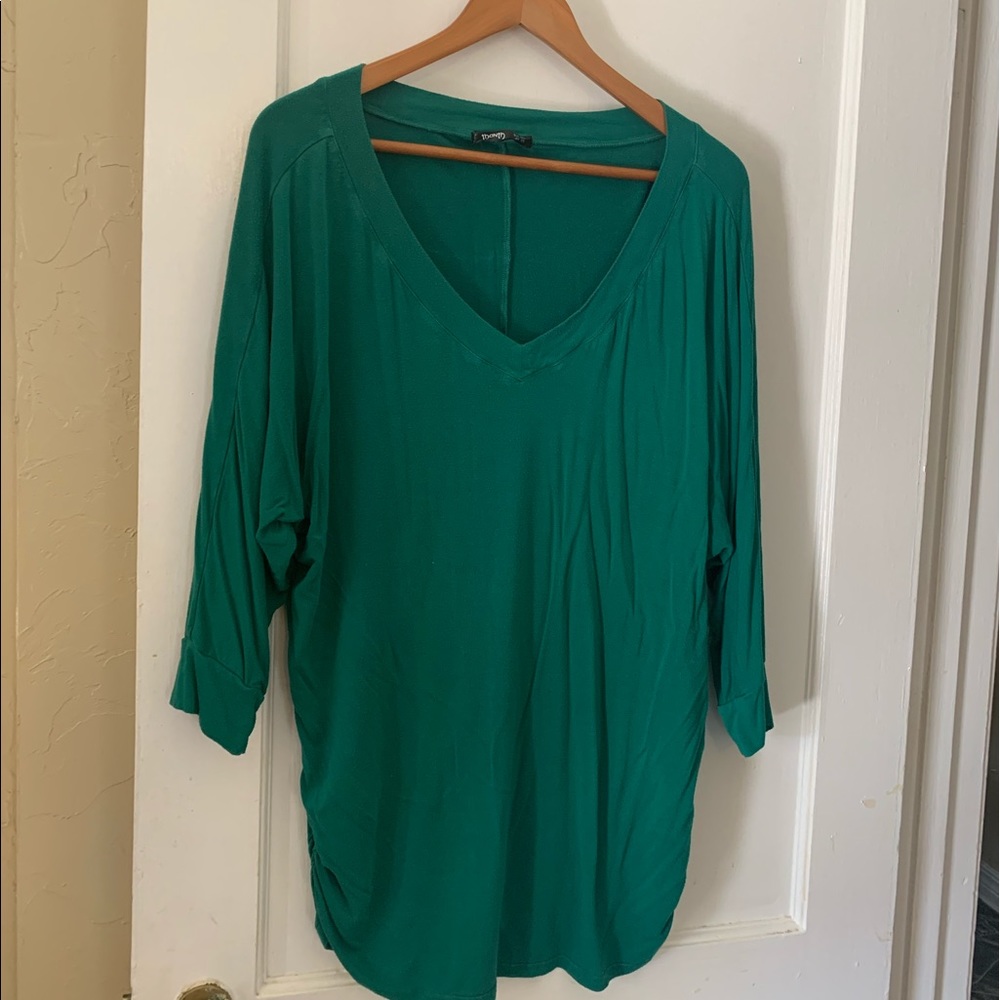 XXL 3/4 Sleeve V-Neck Dolman Style Shirt